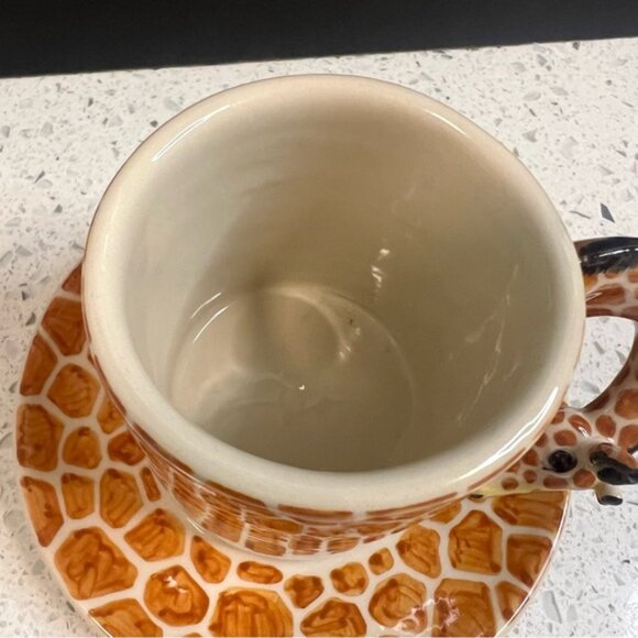 BLUE WITCH 3D Giraffe Head/Neck Handle Animal Print Espresso Cup and Saucer Set - Picture 11 of 15